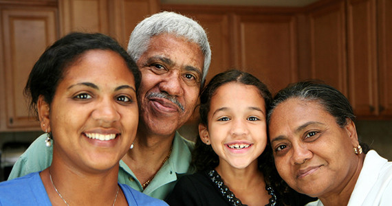 Latino family in the kitchen