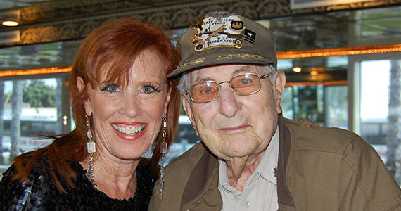 woman and older man at Jewish Family Services event