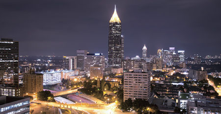 Atlanta, Georgia downtown at night