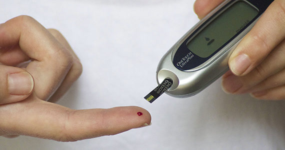 Diabetes finger check blood