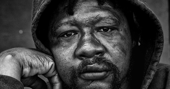 Older African American Homeless Man