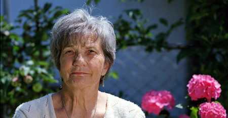 grandmother outdoors in a garden area