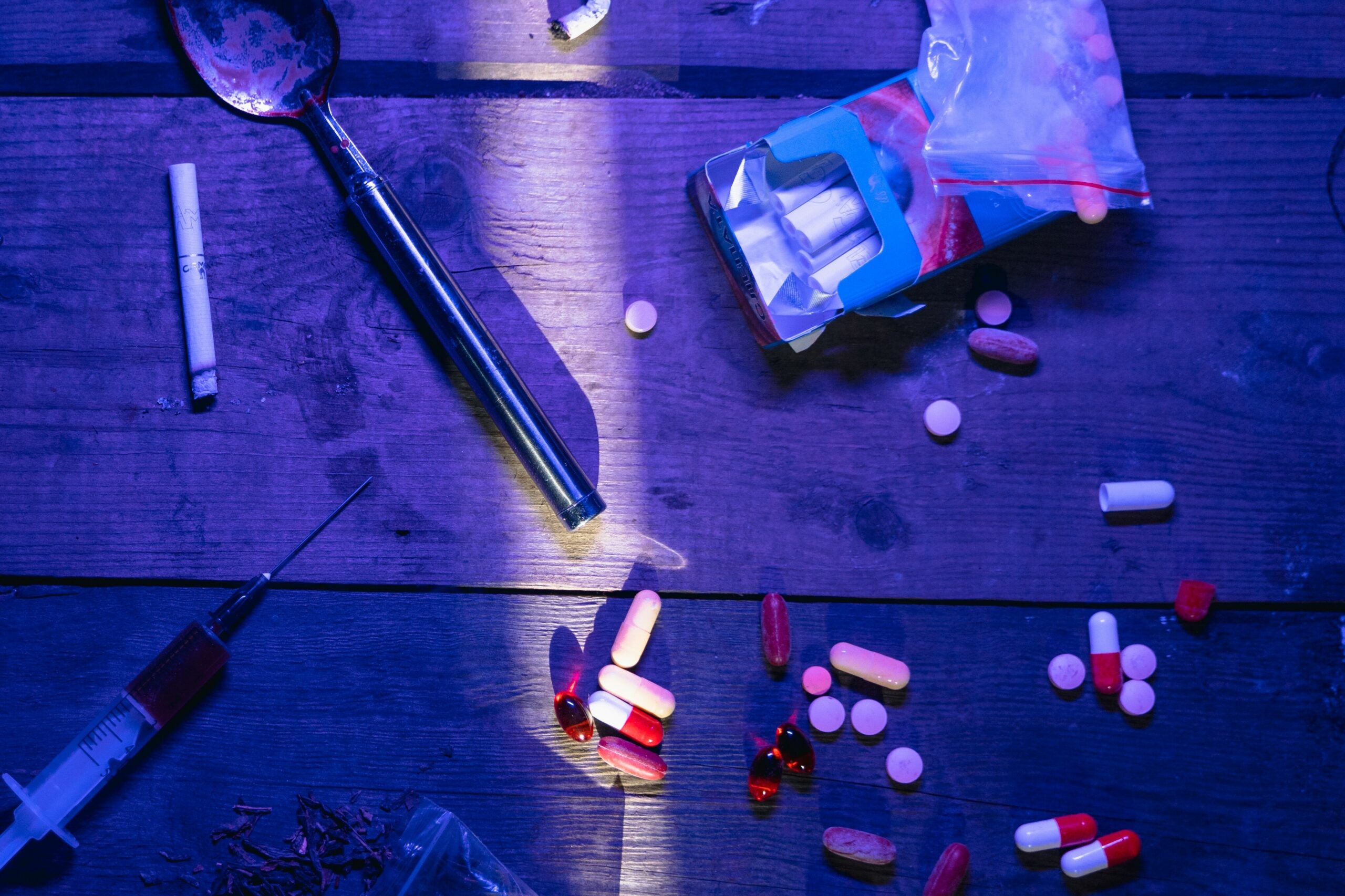 drug paraphernalia on a table